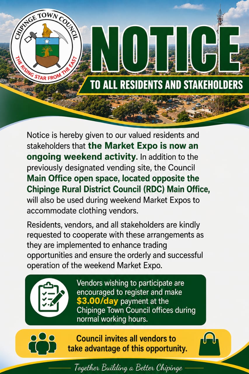 Notice announcing the ongoing weekend Market Expo